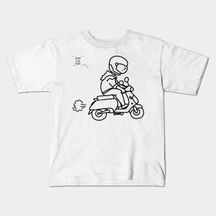 motorbike rider with classic scooter quotes Kids T-Shirt